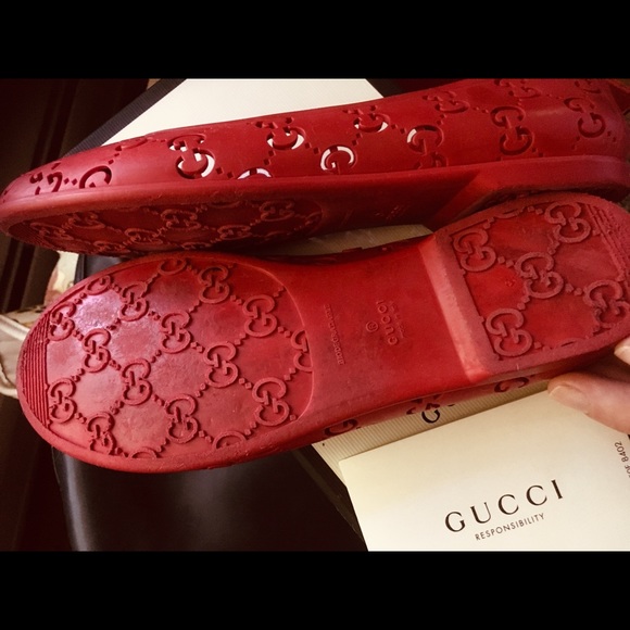 Gucci Logo Rubber Jelly Ballerina Ballet Shoes. - Picture 6 of 7